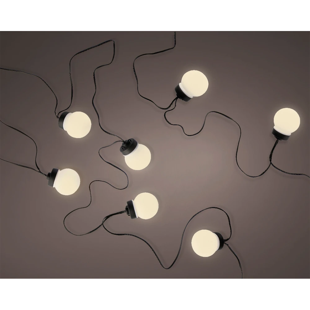 Lumineo Budget Feestverlichting Lichtsnoer - Bolvorm - 950cm - 20 LEDS - Warm Wit - Afbeelding 2