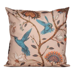 Buitenkussen Blauwe Vogel En Bloemen 45x45cm - Tuinkussen