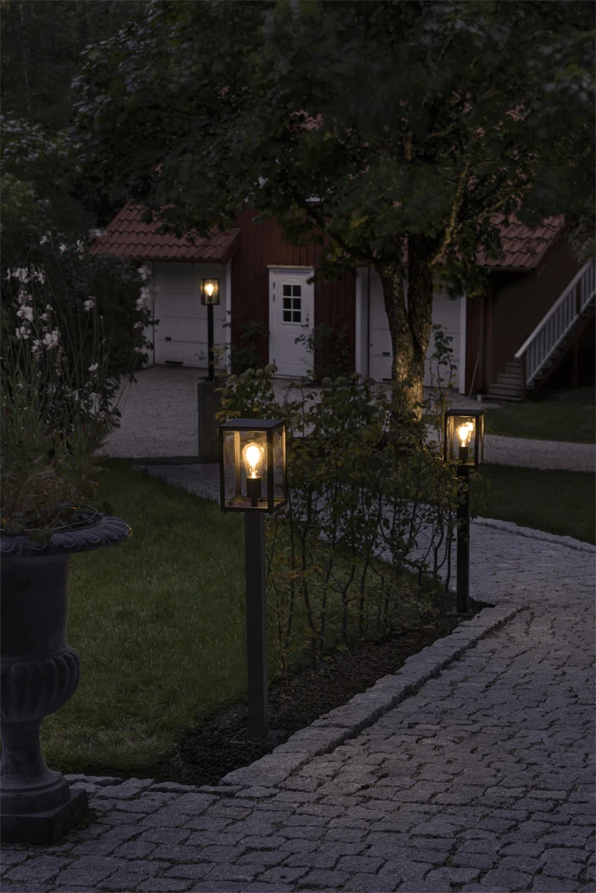 Konstsmide Carpi 230V 1 Lichts Staande Buitenlamp E27, 16x100cm, Transparant Glas, Max 60W - Afbeelding 3