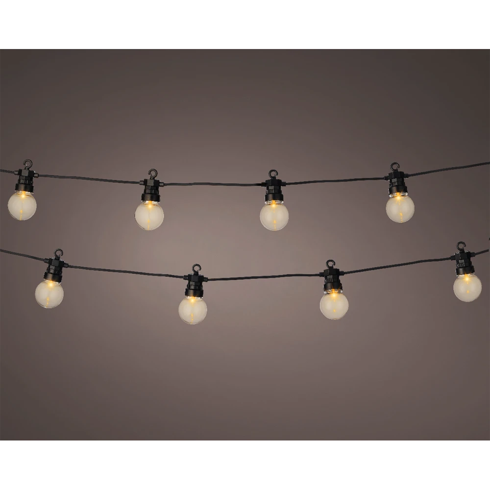 Lumineo Feestverlichting Lichtsnoer - Bolvorm - 950cm - 20 LEDS - Klassiek Warm - Afbeelding 2