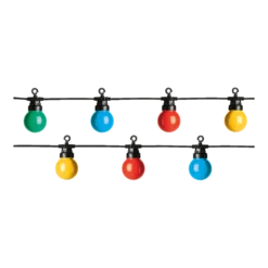Lumineo Feestverlichting Lichtsnoer - Bolvorm - Twinkel Effect - 950cm - 20 LEDS - Multi -Exporteren Lente Tuin Winkel feestverlichting lichtsnoer bolvorm twinkel effect 950cm 20 leds multi netstroom 4 3