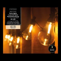 Lumineo Feestverlichting Lichtsnoer - Classic Vorm - 950cm - 20 LEDS - Warm Wit