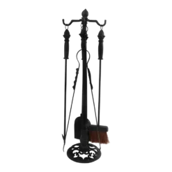 Haardgereedschapset Met Rek - Zwart - Fancy Flames