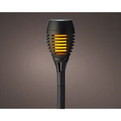 Lumineo LED Solar Tuinfakkel - Vlameffect - D7.5 X H27cm - Zwart - 4st. -Exporteren Lente Tuin Winkel led solar tuinfakkel vlameffect d75 x h27cm zwart 4st solar 2 3