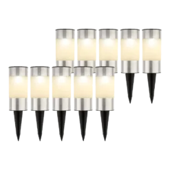 Lumineo LED Solar Tuinlamp - D6 X H14cm - RVS - 10st. -Exporteren Lente Tuin Winkel led solar tuinlamp d6 x h14cm rvs 10st solar 4 3