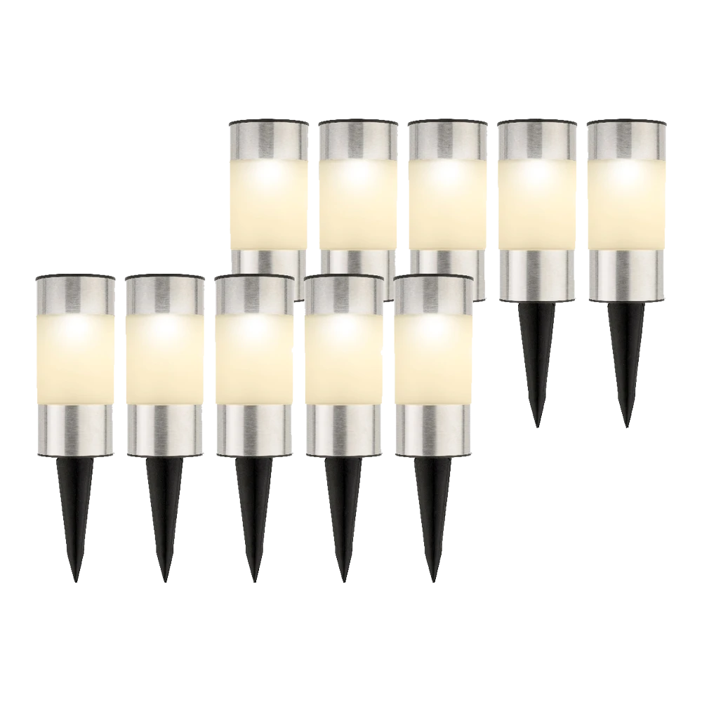 Lumineo LED Solar Tuinlamp - D6 X H14cm - RVS - 10st. - Afbeelding 4