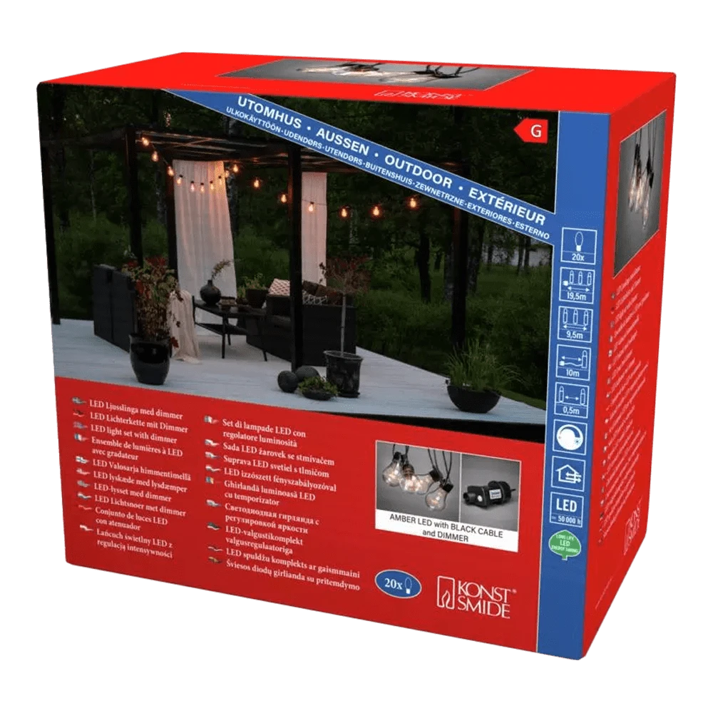 Partylight/Lichtsnoer Feestverlichting LED Dimbaar - 9.5m 20 LED's - Konstsmide - Afbeelding 5