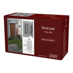 Konstsmide Siracusa 230V Wandlamp Twinspot Geribbeld 20.5cm, GU10 Max 2x 35W -Exporteren Lente Tuin Winkel siracusa 230v wandlamp twinspot geribbeld 205cm gu10 max 2x 35w netstroom 4