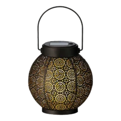 Lumineo Solar Lantaarn - LED - D14 X H16cm - Zwart/Goud -Exporteren Lente Tuin Winkel solar lantaarn led d14 x h16cm zwart goud solar 3 3