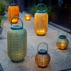 Lumineo Solar Lantaarn - LED - D14 X H16cm - Zwart/Goud -Exporteren Lente Tuin Winkel solar lantaarn led d14 x h16cm zwart goud solar 5 3