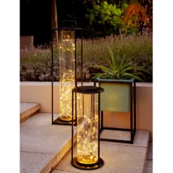 Lumineo Solar Lantaarn - LED - D20 X H49cm - Zwart -Exporteren Lente Tuin Winkel solar lantaarn led d20 x h49cm zwart solar 3 3